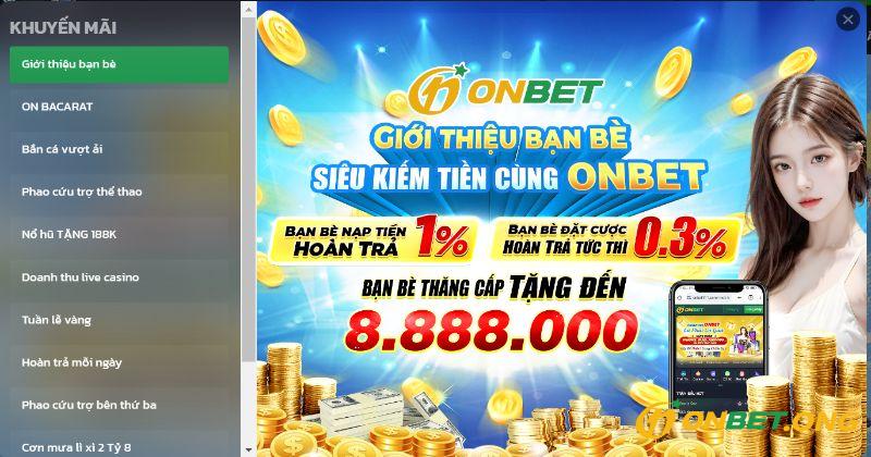 Những ưu đãi hấp dẫn của Onbet